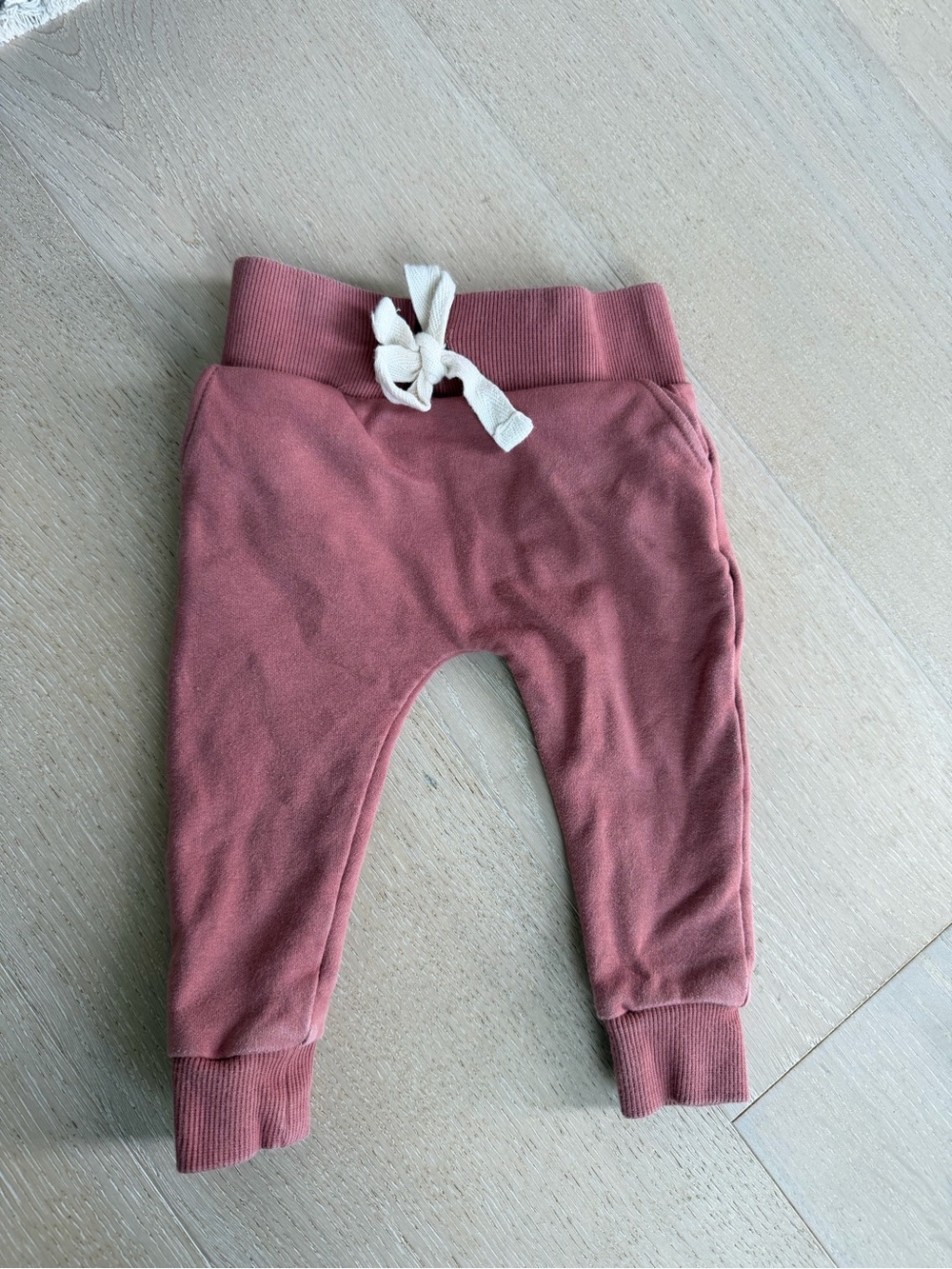 Jamie Kay Dusty Rose Jogger Pants with Cream Drawstring
